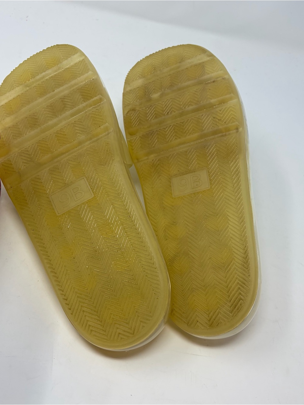 Tory Burch Bubble Jelly Slides Ivory Vanilla yellow Logo Sandals Size 9 - Picture 7 of 9